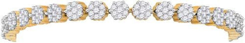 14KT Yellow Gold 4.00CT DIAMOND FLOWER BRACELET