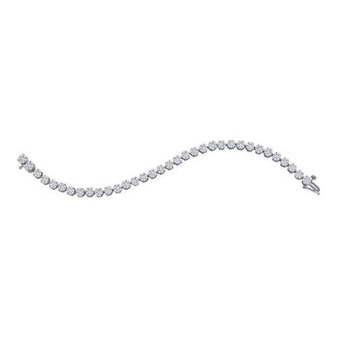 14KT White Gold 4.00CT  DIAMOND LADIES FLOWER BRACELET