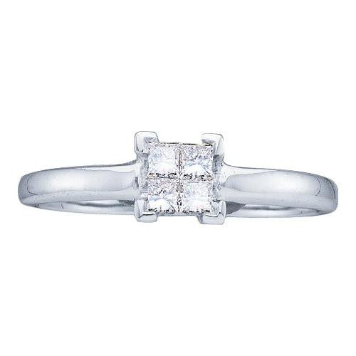 14KT White Gold 0.25CTW DIAMOND LADIES INVISIBLE RING