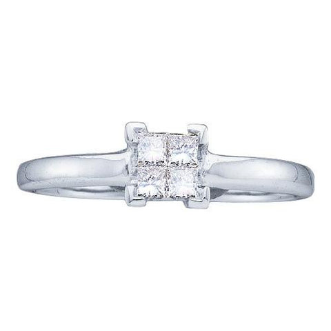 14KT White Gold 0.25CTW DIAMOND LADIES INVISIBLE RING