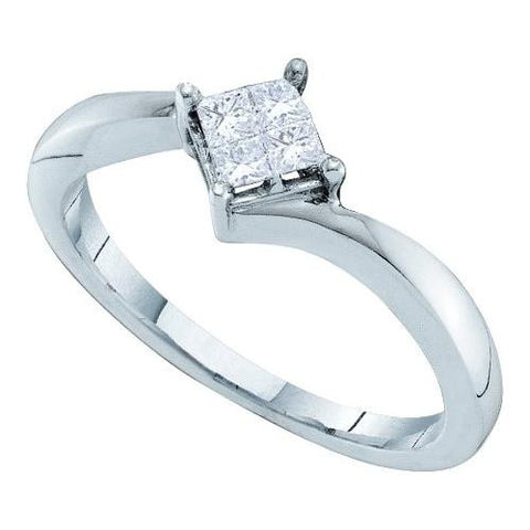 14KT White Gold 0.25CTW DIAMOND INVISIBLE LADIES RING