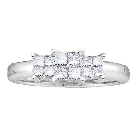 14KT White Gold 1.0CTW PRINCESS DIAMOND INVISIBLE SET RING