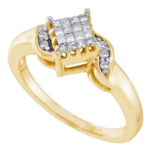 14K Yellow-gold 0.25CTW DIAMOND  INVISIBLE RING