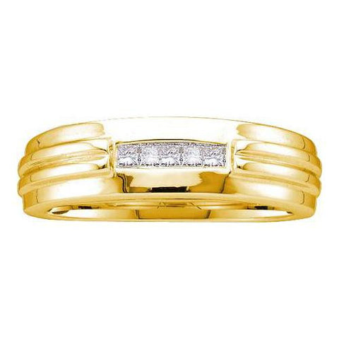 14KT Yellow Gold 0.15CTW DIAMOND MENS INVISIBLE  BAND