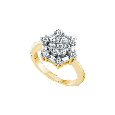 1 CTW-Diamond FLOWER RING