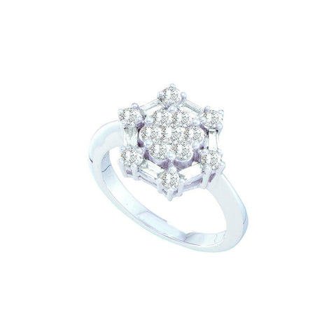 1 CTW-Diamond FLOWER RING