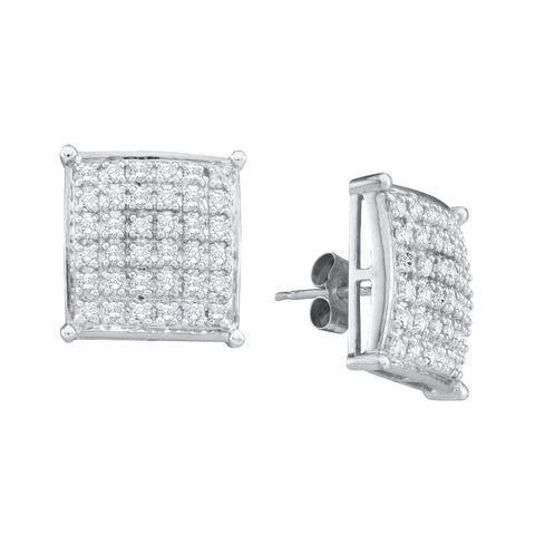 1 CTW-Diamond CLUSTER EARRINGS