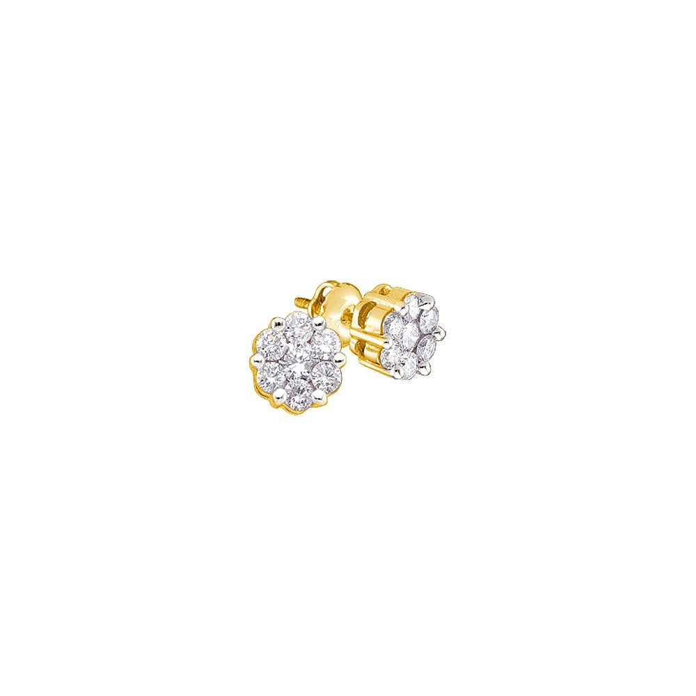 1 CT-Diamond FLOWER EARRINGS