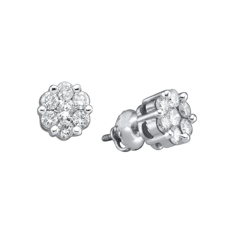 1 CT-Diamond FLOWER EARRINGS