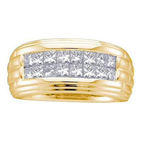 14KT Yellow Gold 0.96CTW DIAMOND MENS  INVISIBLE BAND