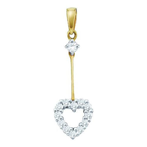 14KT Yellow Gold 0.21CTW DIAMOND  HEART PENDANT