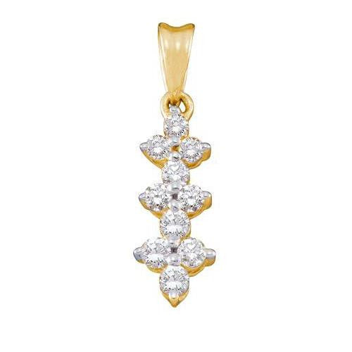 14KT Yellow Gold 0.23CTW ROUND DIAMOND LADIES FASHION PENDANT