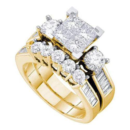 14KT Yellow Gold 2.00CTW DIAMOND  INVISIBLE  BRIDAL SET