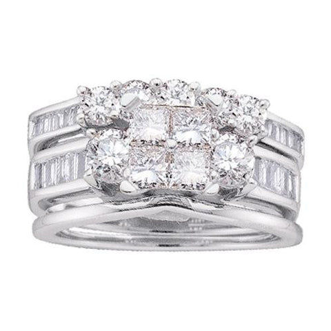 14KT White Gold 2.00CTW DIAMOND INVISIBLE  BRIDAL SET