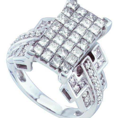 14K White-gold 2.00CTW DIAMOND LADIES  INVISIBLE RING