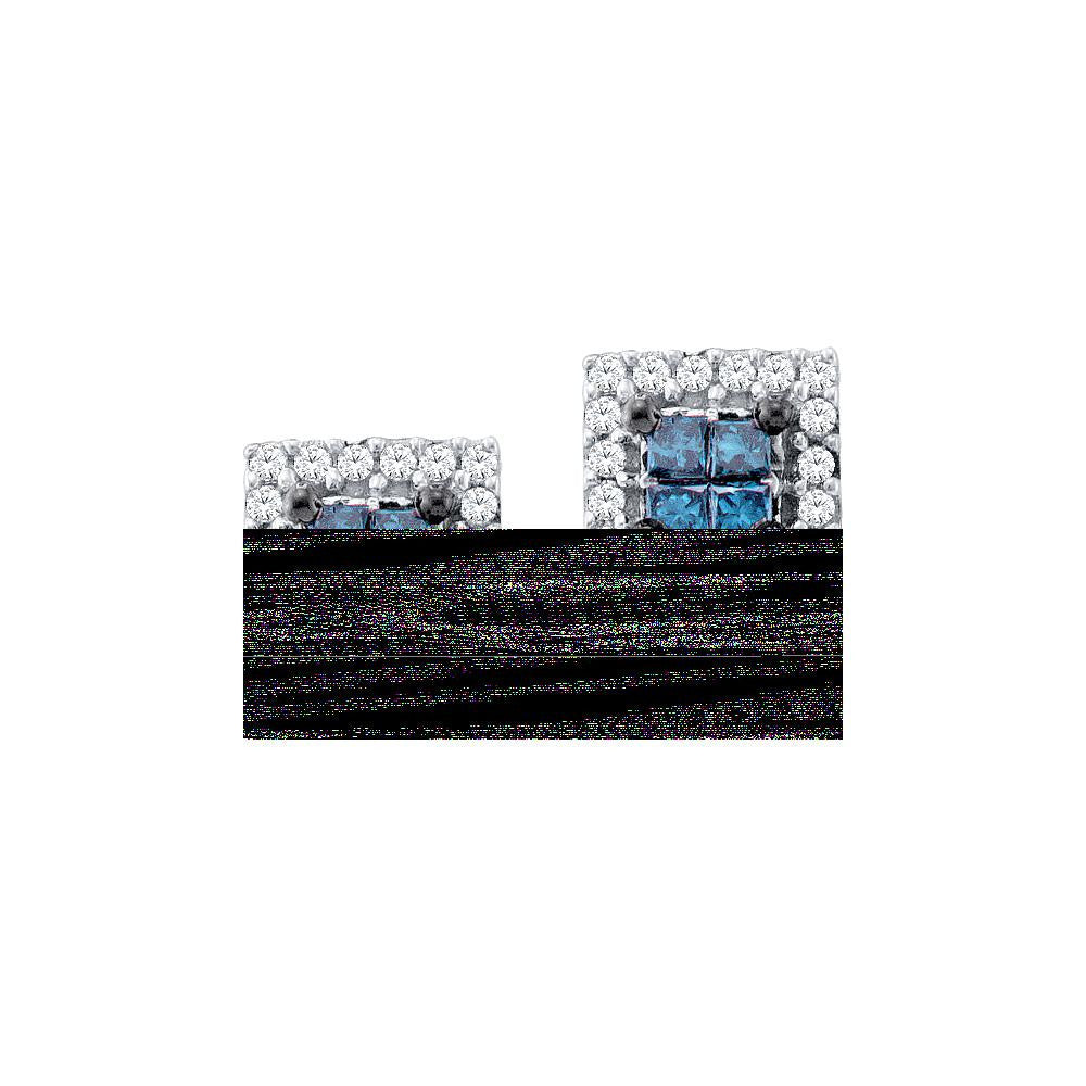 1-3CTW-Diamond INVISIBLE BLUE EARRING