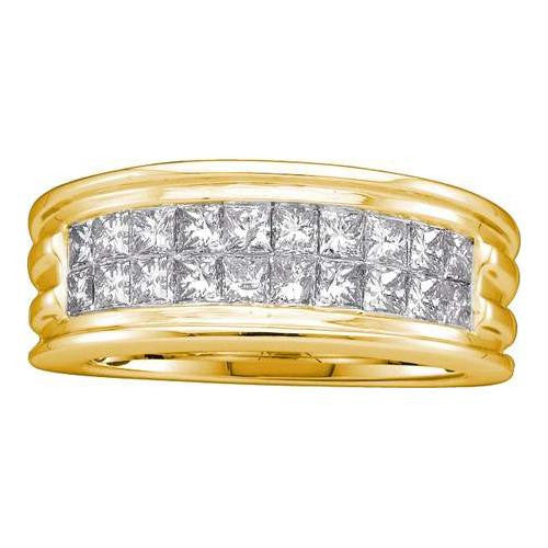 14KT Yellow Gold 2.00CTW DIAMOND MENS INVISIBLE BAND