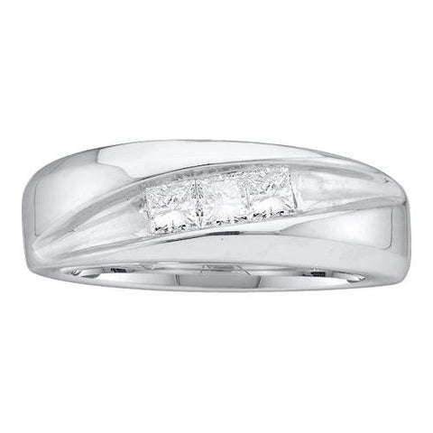 14K White-gold 0.50CT DIAMOND INVISIBLE MENS BAND