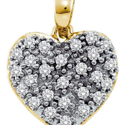 14KT Yellow Gold 0.15CTW DIAMOND HEART PENDANT