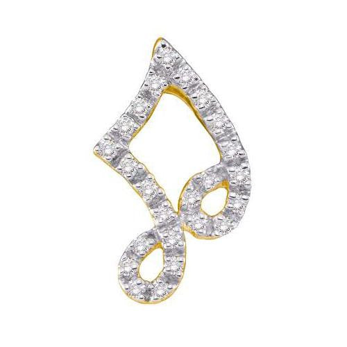 14KT Yellow Gold 0.11CTW ROUND DIAMOND FASHION PENDANT