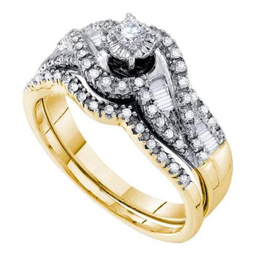 14KT Yellow Gold 0.51CTW DIAMOND ROUND CENTER BRIDAL RING