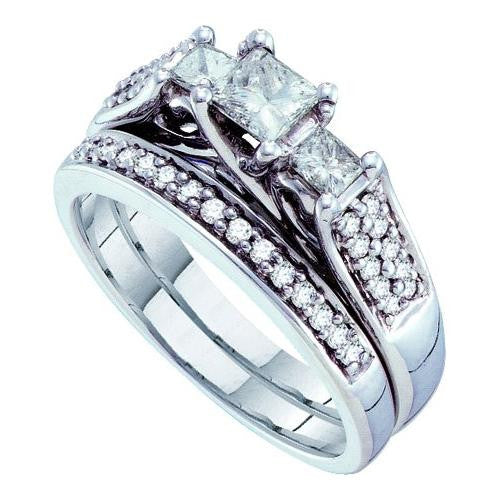 14K White-gold 1.02CTW DIAMOND  BRIDAL SET