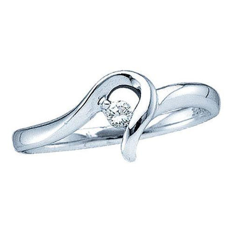 14K White-gold 0.05CTW DIAMOND LADIES BRIDAL RING WITH ROUND CENTER