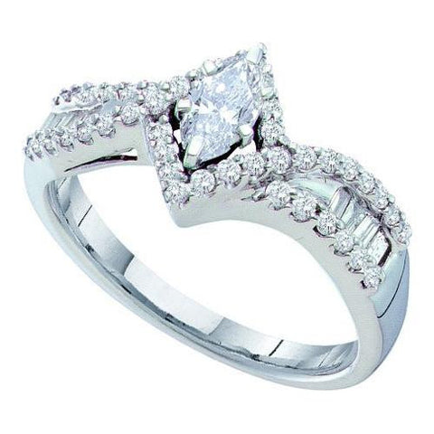 14KT White Gold 0.75CTW DIAMOND WITH 0.33CTW MARQUISE  BRIDAL SET