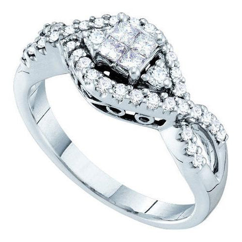 14KT White Gold 0.51CTW  DIAMOND INVISIBLE BRIDAL RING