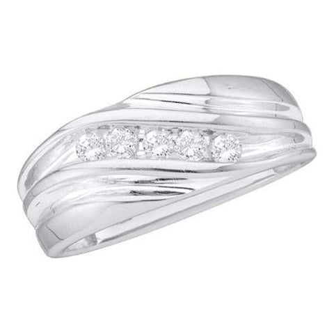 10KT White Gold 0.25CT DIAMOND FASHION MENS BAND