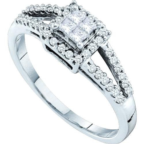 14KT White Gold 0.33CTW DIAMOND INVISIBLE RING