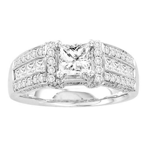 14K White-gold 1.95CT DIAMOND 0.75CT-CPR BRIDAL-RING