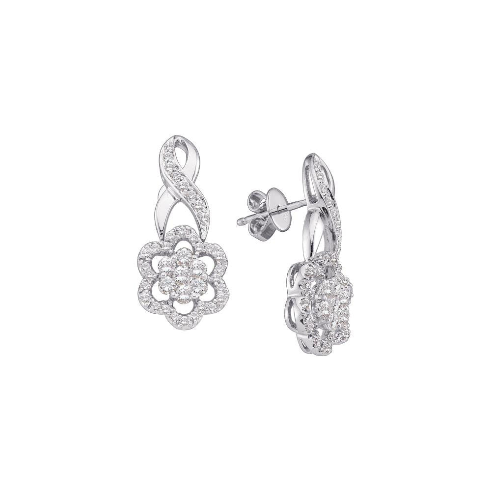 1  CTW-Diamond FLOWER EARRING