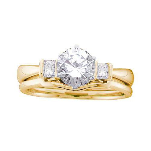 14K Yellow-gold 1.24CT DIAMOND 1.00CT-CRD BRIDAL RING