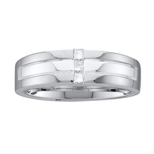 14KT White Gold 0.15CTW DIAMOND INVISBLE MENS BAND