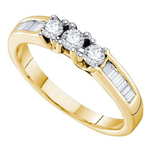 14KT Yellow Gold 0.50CT DIAMOND 3 STONE BRIDAL RING