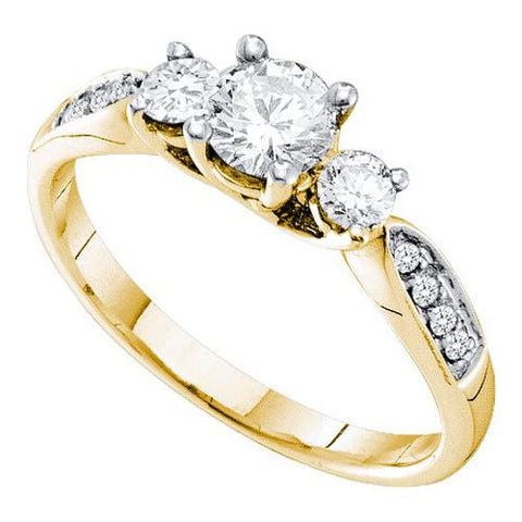 14K Yellow-gold 0.81CTW DIAMOND  0.47CT ROUND CENTER BRIDAL RING