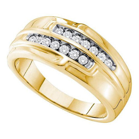 14KT Yellow Gold 0.32CTW DIAMOND FASHION MENS BAND