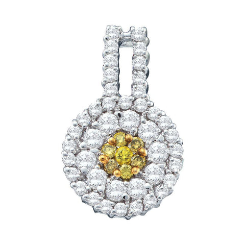 1 CTW-Diamond YELLOW FLOWER PENDANT