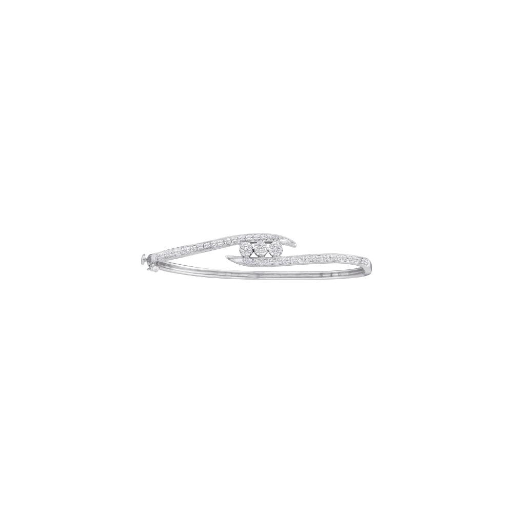 1-2CTW-Diamond FLOWER BANGLE(HE)