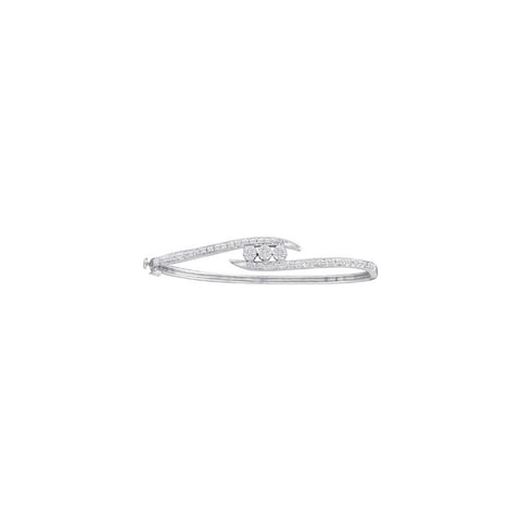 1-2CTW-Diamond FLOWER BANGLE(HE)