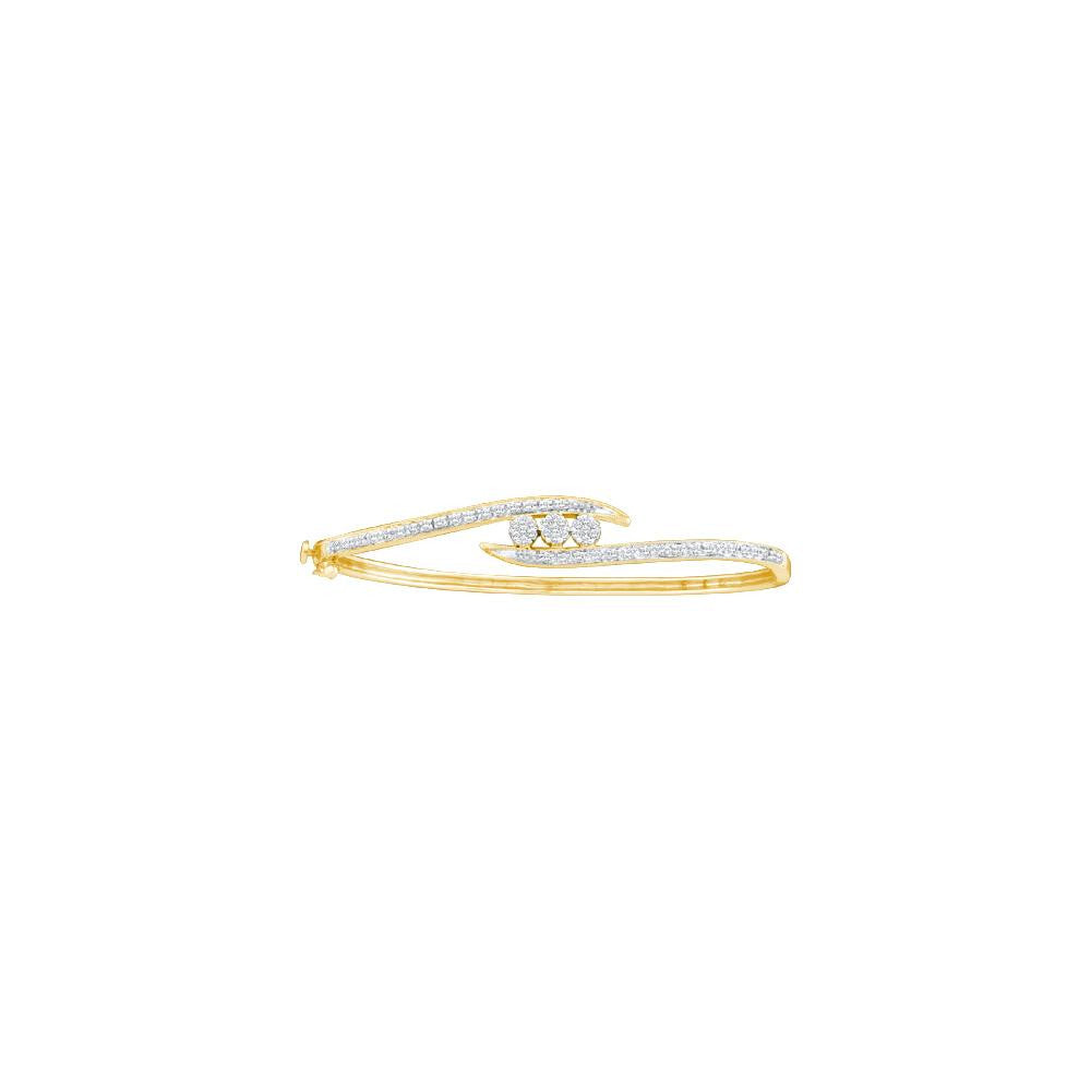 1-2CTW-Diamond FLOWER BANGLE(HE)