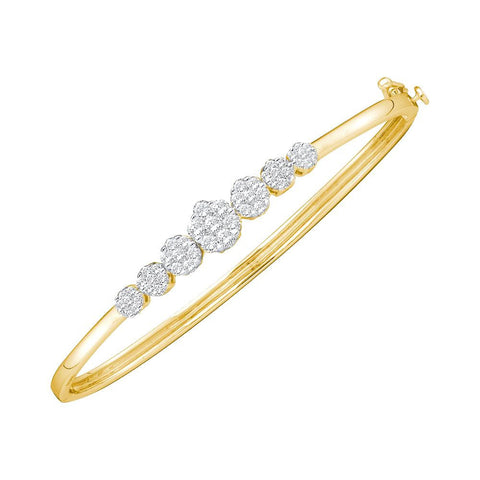 1 CTW-Diamond FLOWER BANGLE