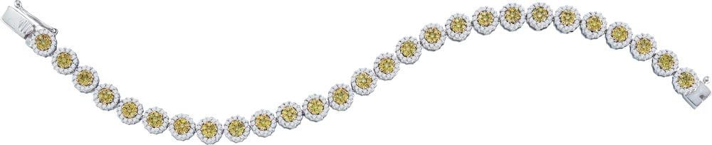 3  5-8CT-Diamond YELLOW FLOWER BRACELET