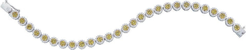 3  5-8CT-Diamond YELLOW FLOWER BRACELET