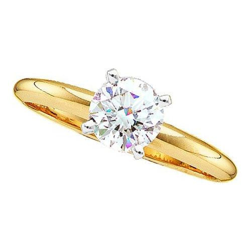 14KT Yellow Gold 0.40CT DIAMOND ROUND SOL (E++)