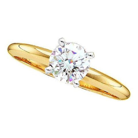 14KT Yellow Gold 0.40CT DIAMOND ROUND SOL (E++)