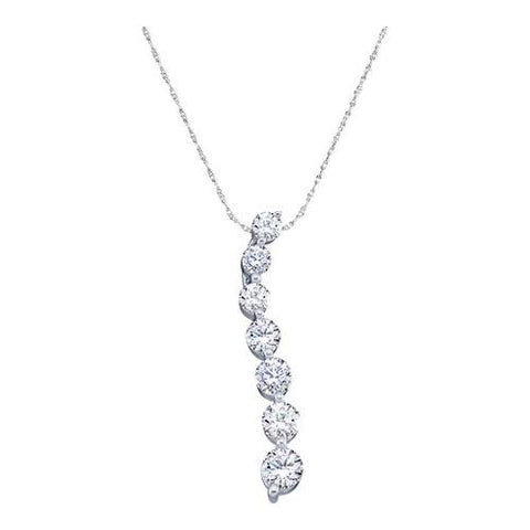 14KT White Gold 0.50CTW DIAMOND LADIES JOURNEY  PENDANT