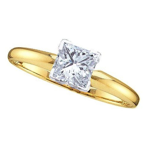 14KT Yellow Gold 0.20CT-(SUP++) PRINCESS DIAMOND SOL