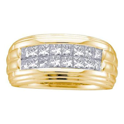 14KT Yellow Gold 0.50CTW  DIAMOND MEN'S INVISIBLE BAND